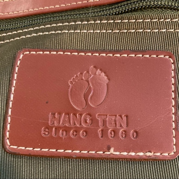 HANG TEN Travel Overnight Canvass Faux Leather  Trim Front Pocket - Picture 2 of 6